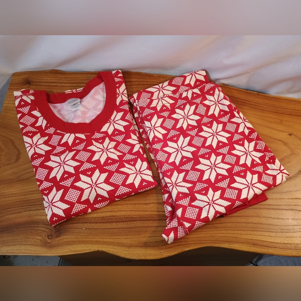 Red Snowflake Hanna Anderson Adult Organic Cotton Pajamas
